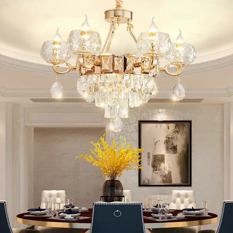 European gold decorbites crystal chandelier living room light