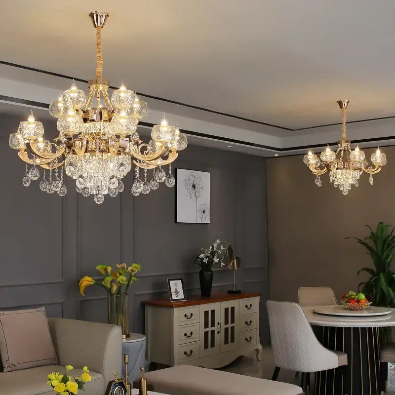 European gold decorbites crystal chandelier living room light