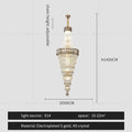 Modern gold spiral crystal chandelier living room cascading light