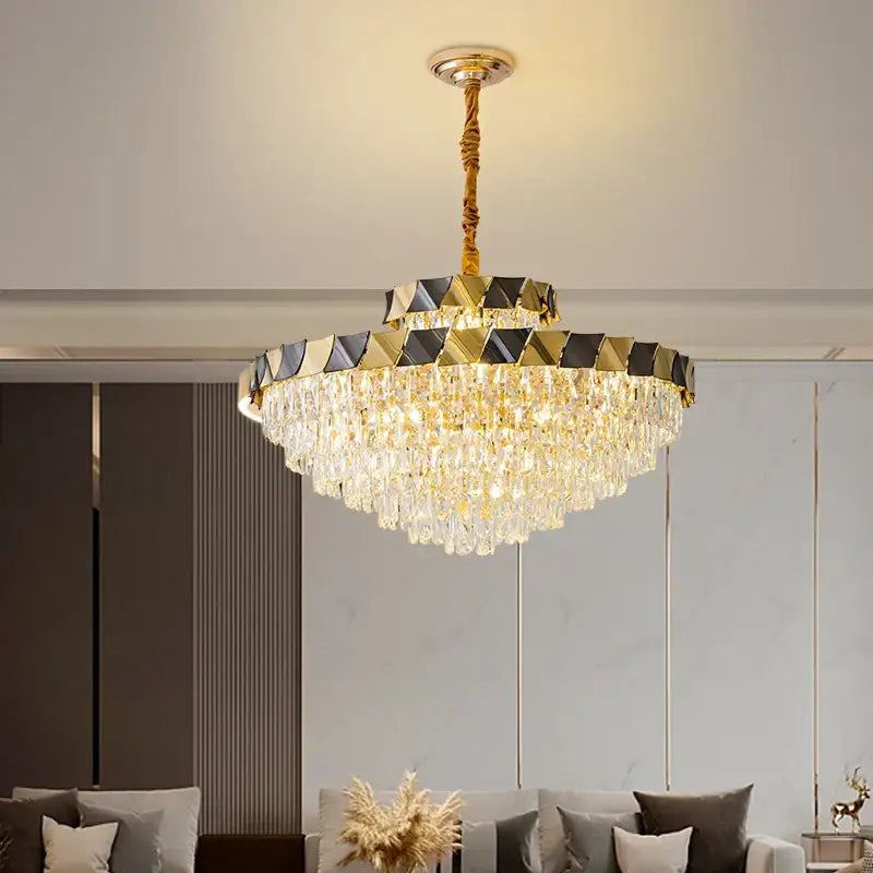Modern gold & black decorbites crystal chandelier living room light