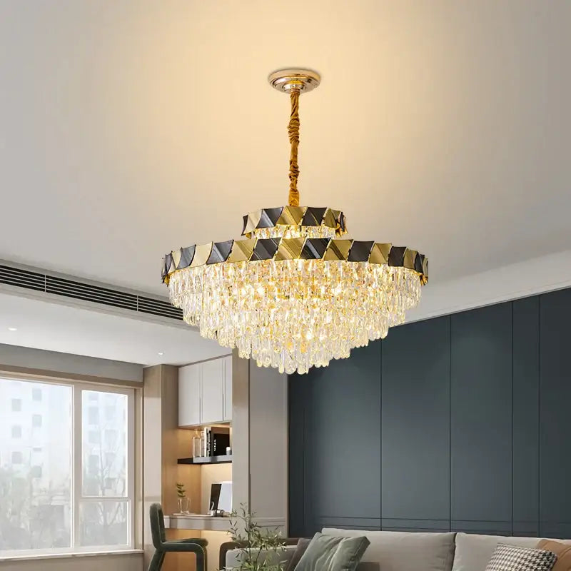 Modern gold & black decorbites crystal chandelier living room light