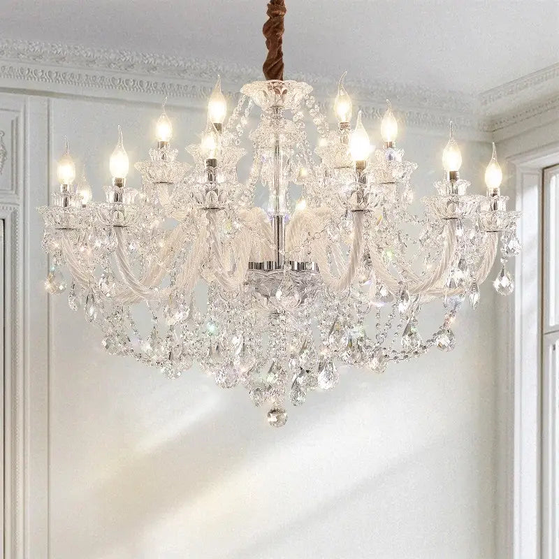 Decorbites crystal chandelier led candle for dining room