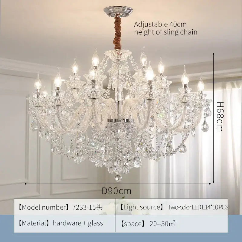Decorbites crystal chandelier led candle for dining room