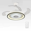 Modern black & white crystal chandelier led ceiling fan living room