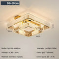 Luxury gold rectangular crystal chandelier led ceiling light bedroom