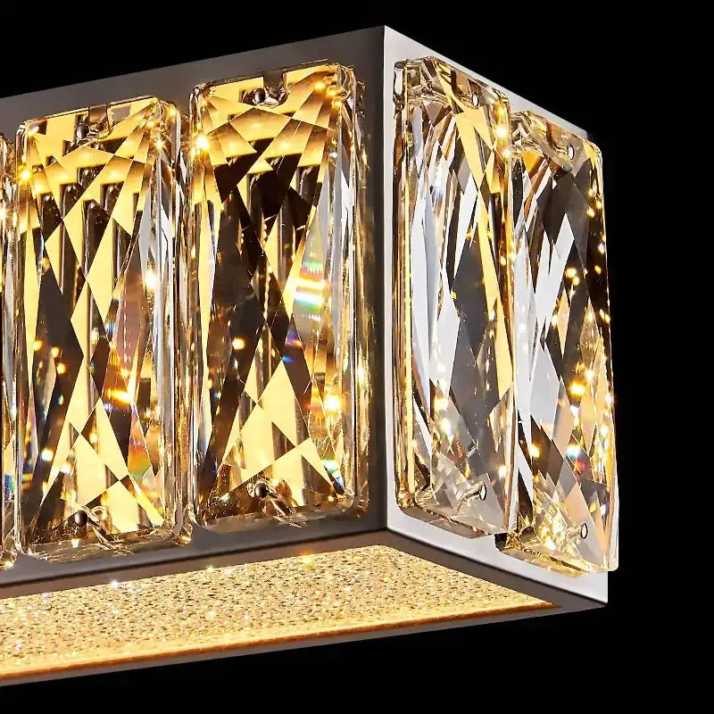 Modern golden crystal chandelier led dining room pendant light