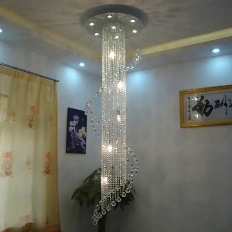 Elegant spiral tiered decorbites crystal chandelier for living room