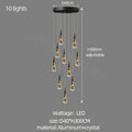 Modern gold crystal chandelier led staircase light for living room