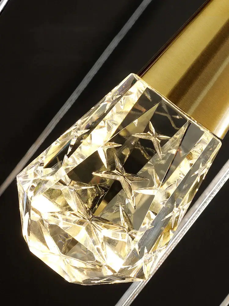 Modern gold crystal chandelier led staircase light for living room