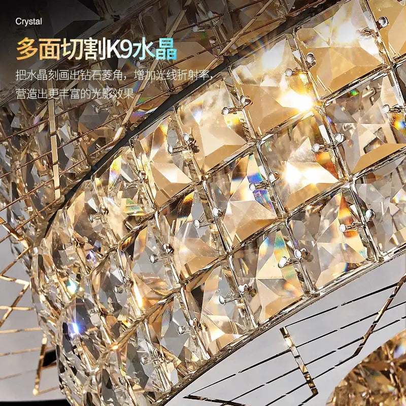 Modern gold double tier decorbites crystal chandelier living room light