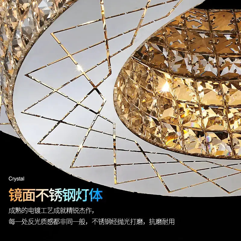 Modern gold double tier decorbites crystal chandelier living room light