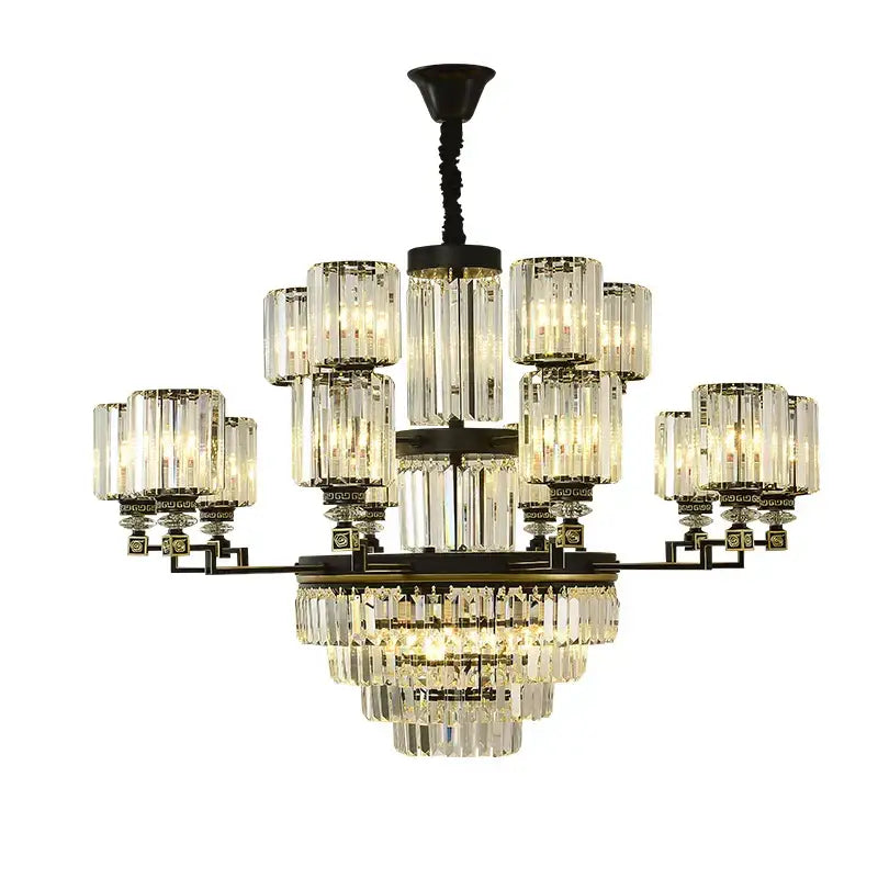 Decorbites crystal chandelier light black & gold dining room luxury