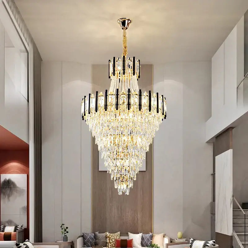 Luxury black & gold decorbites crystal chandelier light living room
