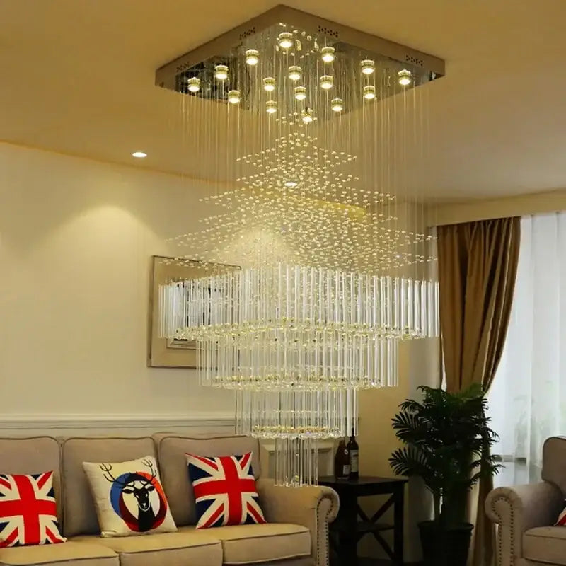 Modern multi tier decorbites crystal chandelier living room light