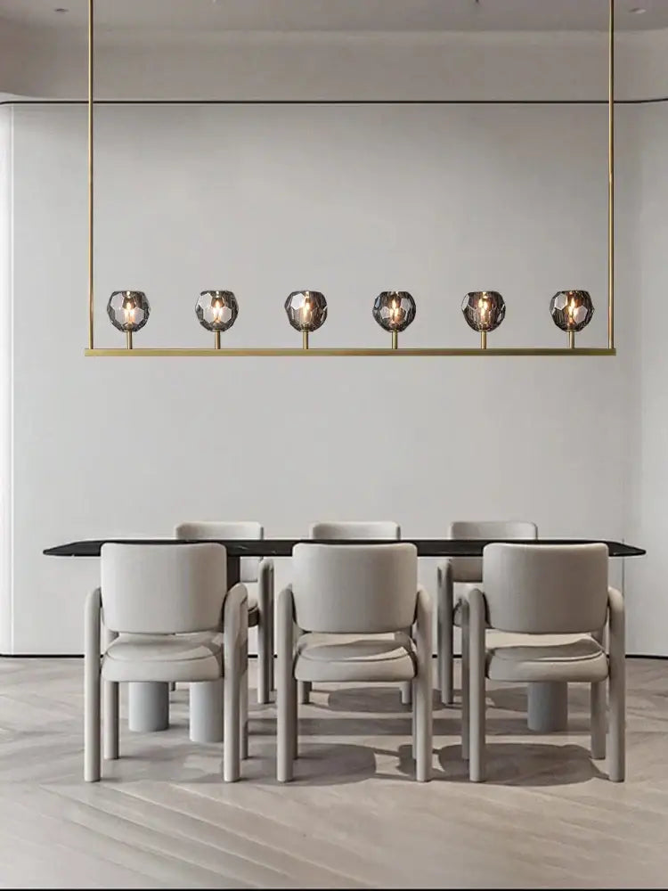 Modern gold linear crystal chandelier lights kitchen pendant