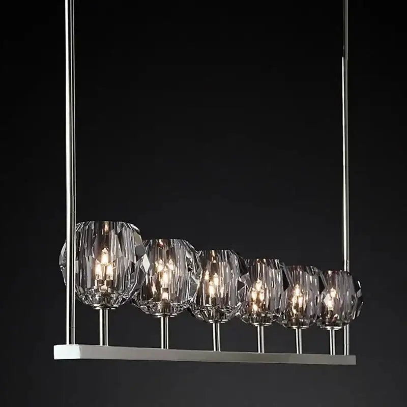 Modern gold linear crystal chandelier lights kitchen pendant