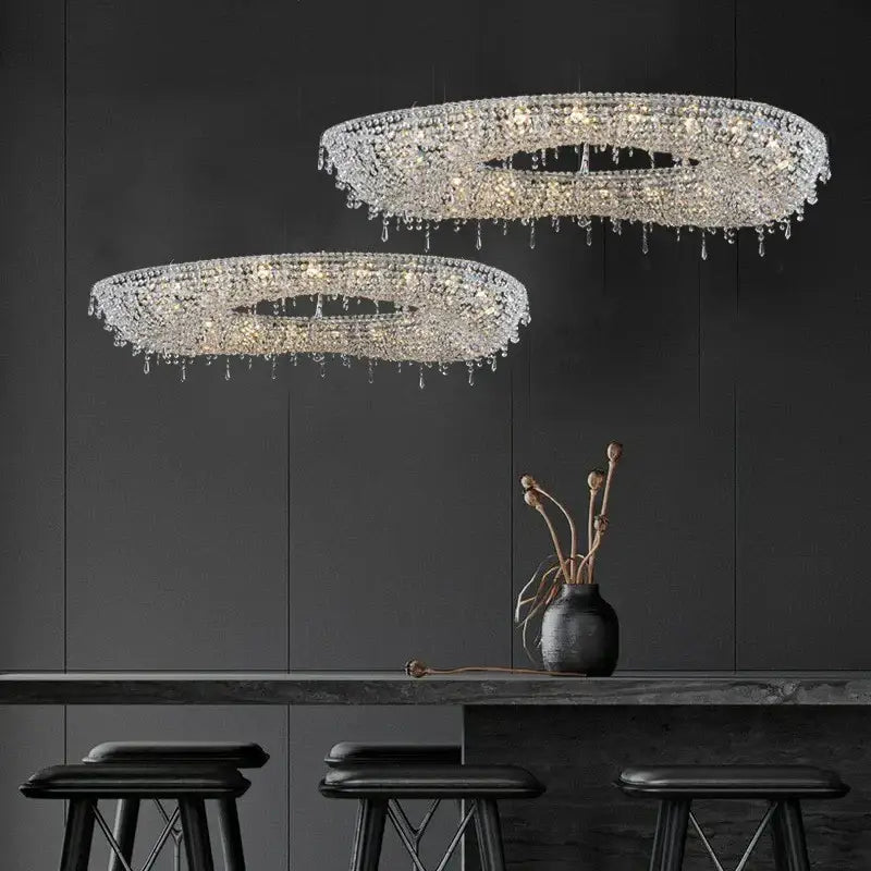 Luxury crystal chandelier luminaire living room pendant lighting