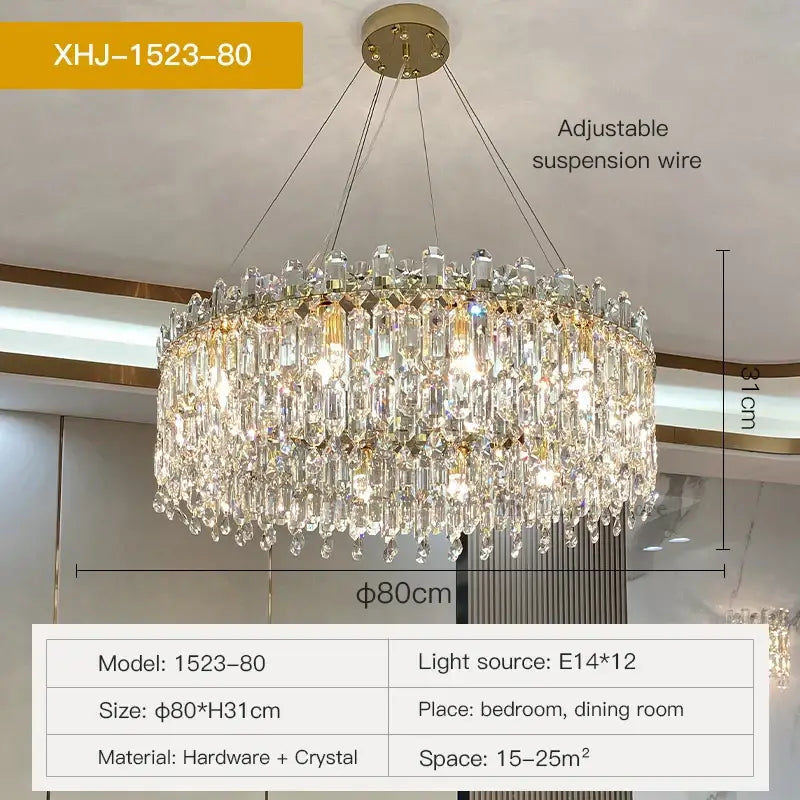 Luxe gold decorbites crystal chandelier living room hanging light