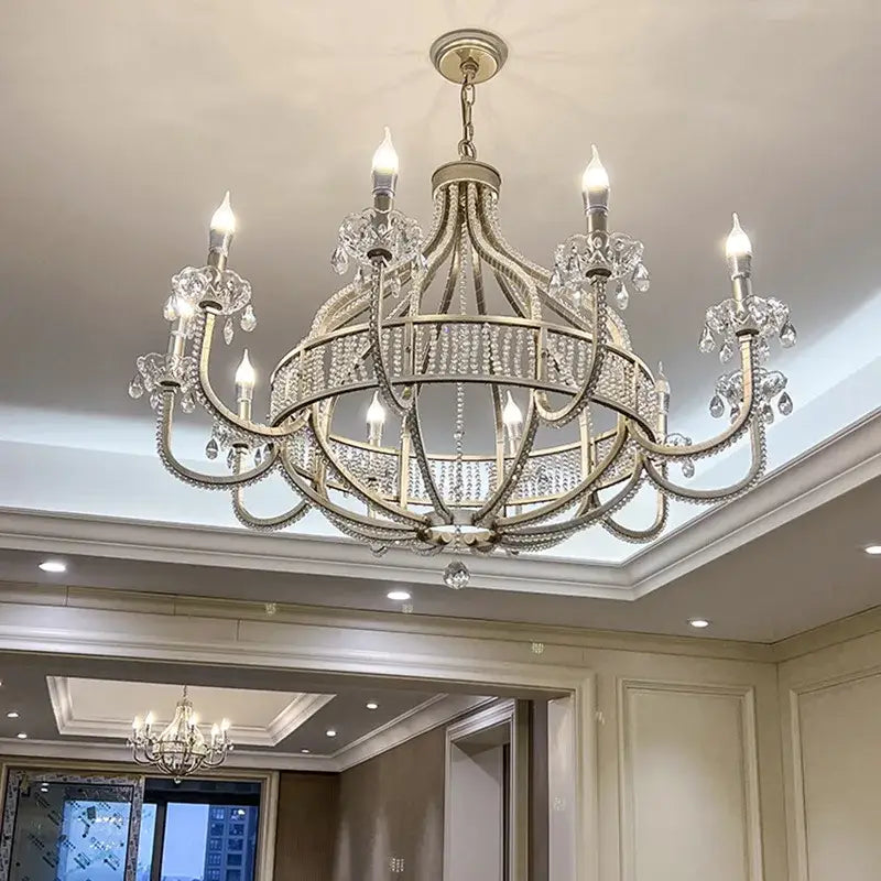 Antique silver decorbites crystal chandelier bedroom pendant light