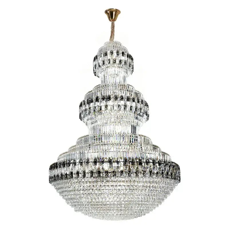 Luxury gold and clear black decorbites crystal chandelier living room