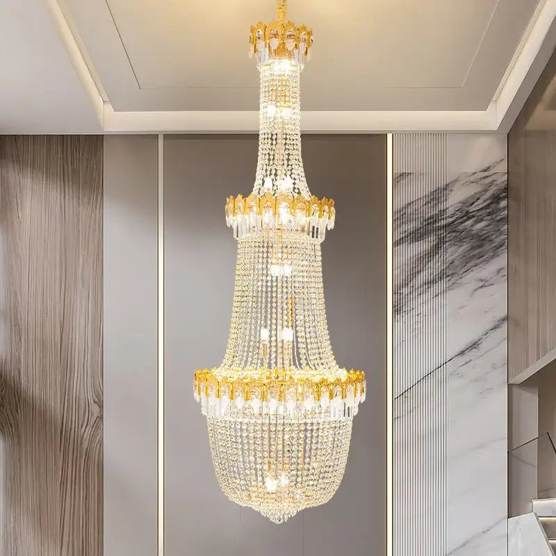 Luxury gold decorbites crystal chandelier for living room stairwell