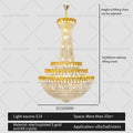 Decorbites crystal chandelier gold multi tiered living room light