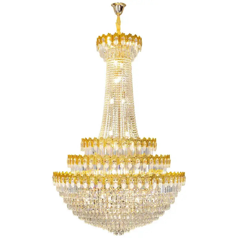 Decorbites crystal chandelier gold multi tiered living room light