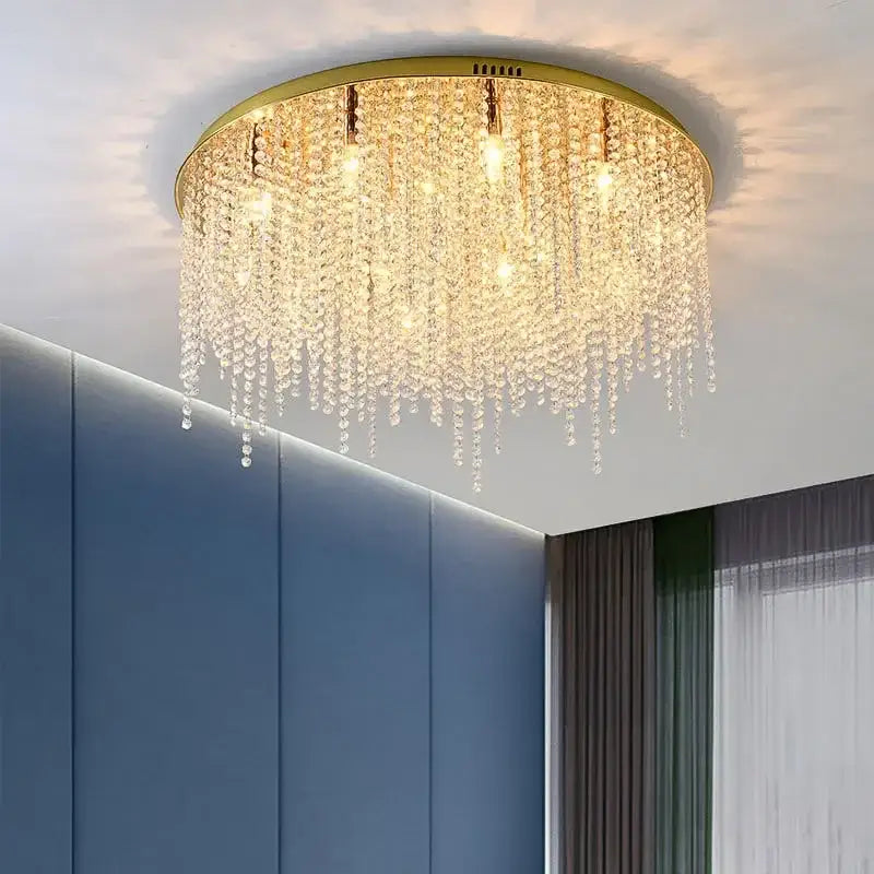 Luxury gold decorbites crystal chandelier for living room square led