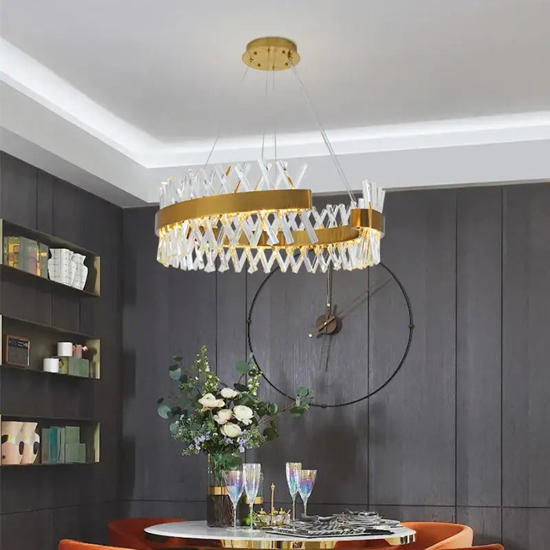 Modern gold decorbites crystal chandelier for luxury living room