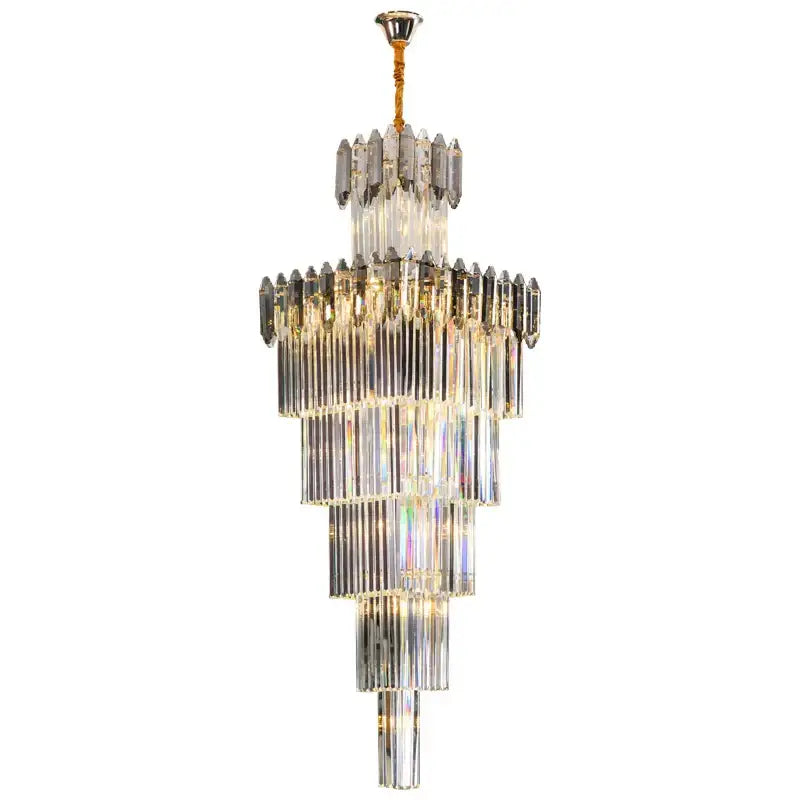 Luxury tiered gold decorbites crystal chandelier for living room