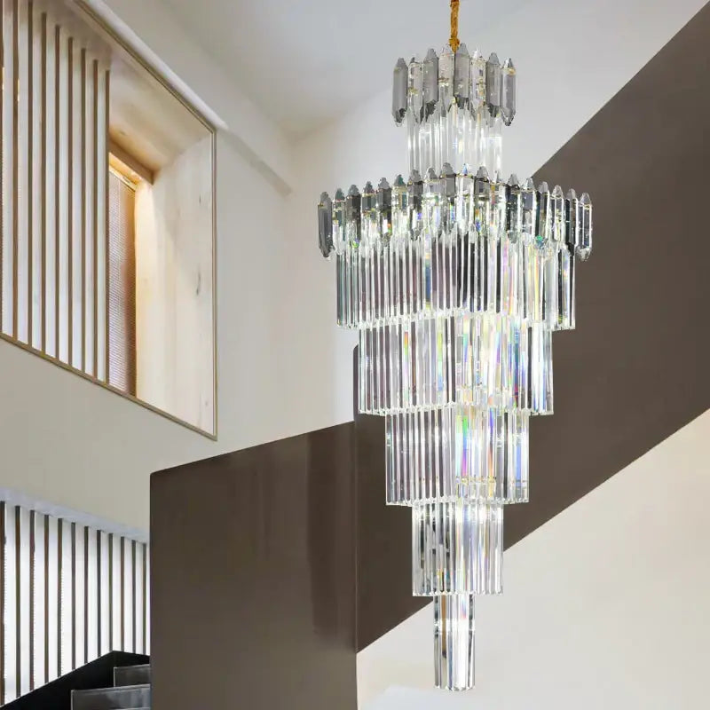 Luxury tiered gold decorbites crystal chandelier for living room