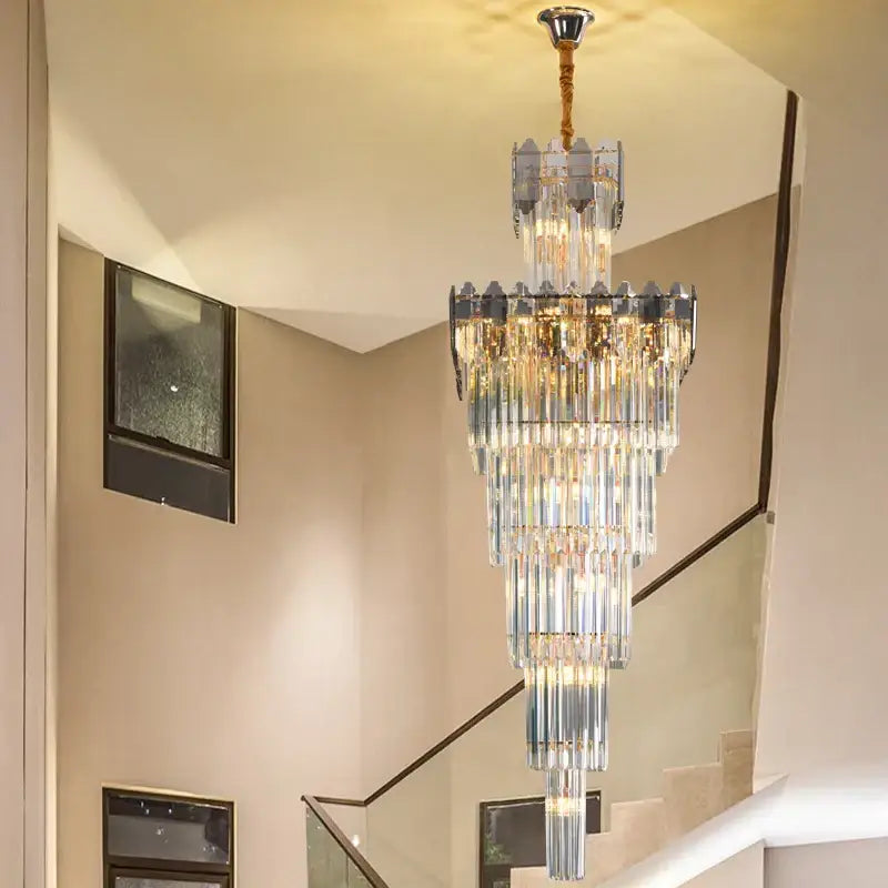 Luxury tiered gold decorbites crystal chandelier for living room