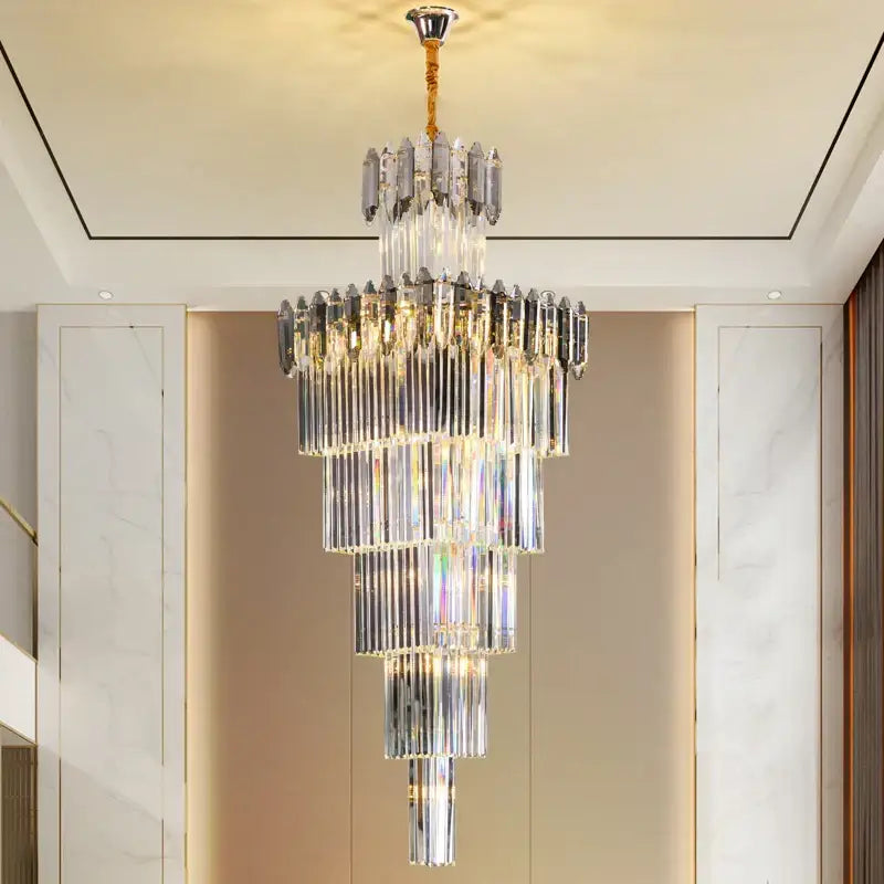 Luxury tiered gold decorbites crystal chandelier for living room