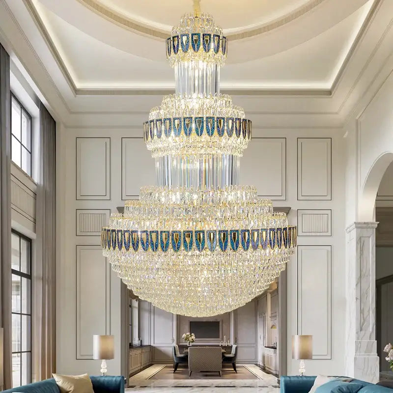 Luxury gold decorbites crystal chandelier for hotel and villa dining room