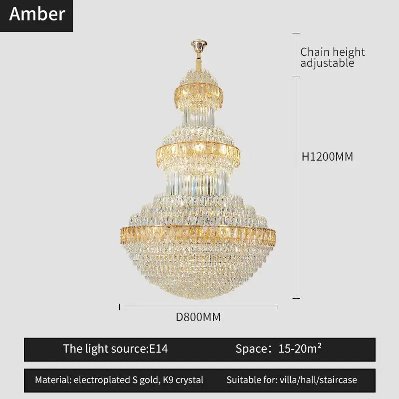 Luxury gold decorbites crystal chandelier for hotel and villa dining room