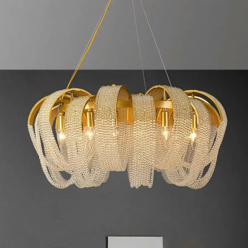 Luxury gold decorbites crystal chandelier living room pendant light