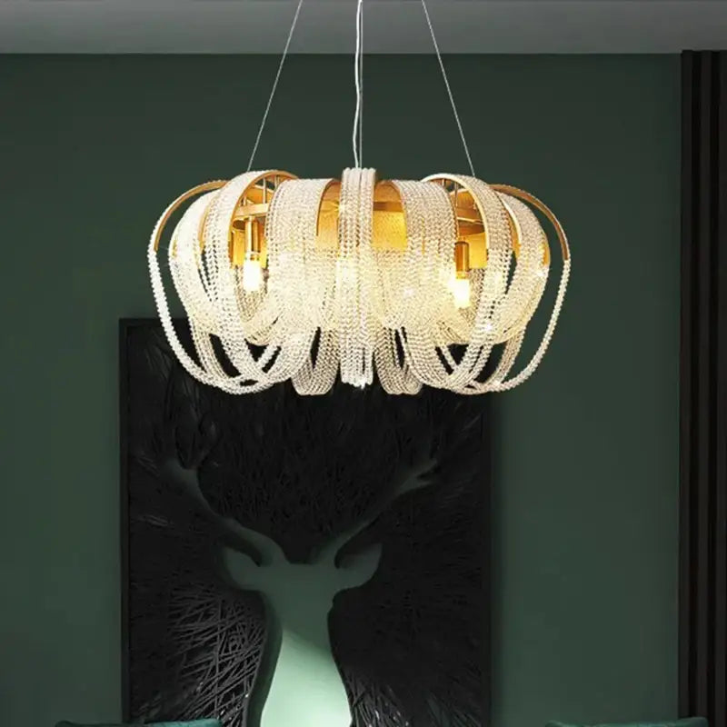 Luxury gold decorbites crystal chandelier living room pendant light