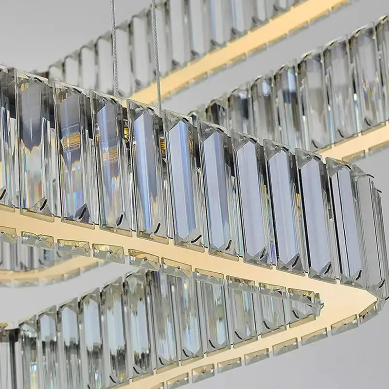Modern gold rectangular decorbites crystal chandelier living room light