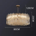 Modern tiered rectangular crystal chandelier living room pendant light