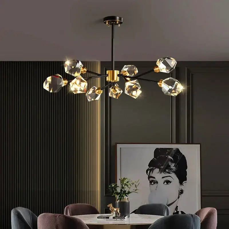 Luxury gold decorbites crystal chandelier for dining room