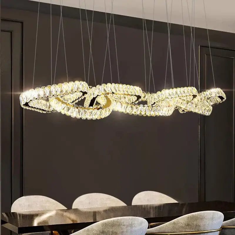 Modern gold decorbites crystal chandelier living room pendant light