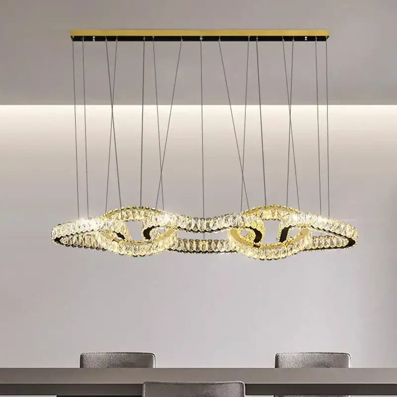 Modern gold decorbites crystal chandelier living room pendant light