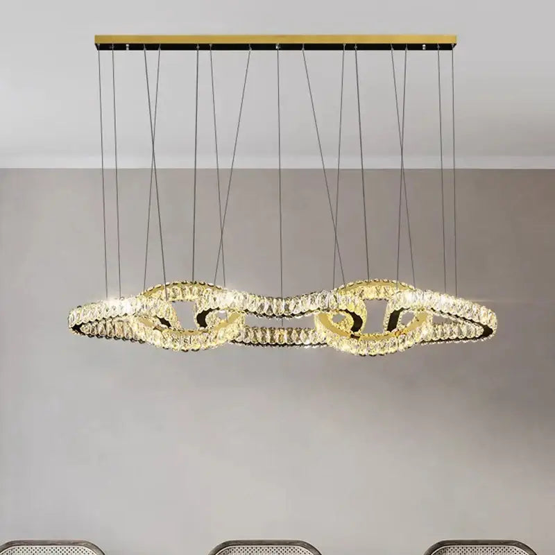 Modern gold decorbites crystal chandelier living room pendant light