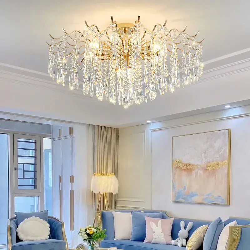 Luxury gold decorbites crystal chandelier for living room