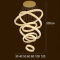 Modern gold multi tier crystal chandelier living room pendant light
