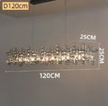 Modern rectangular gold crystal chandelier for dining room