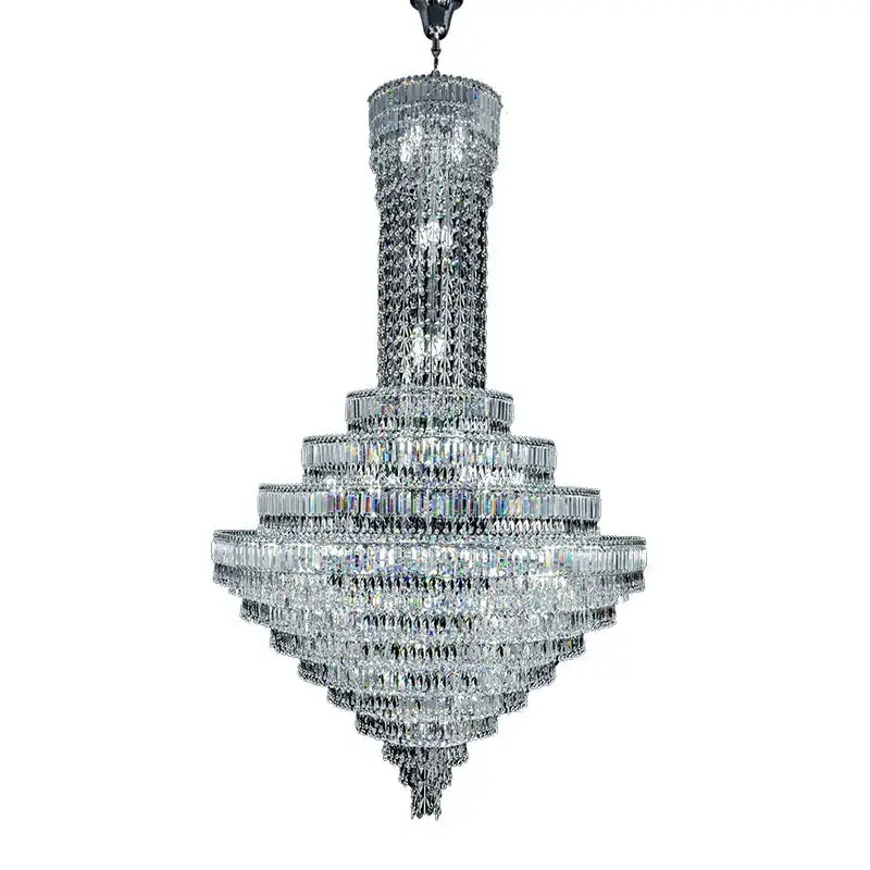 Modern luxury multi tiered crystal chandelier living room lighting
