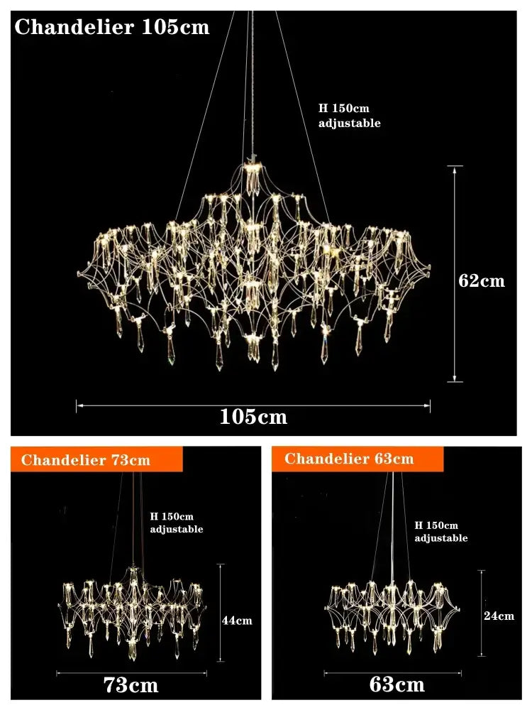 Modern starry decorbites crystal chandelier for living room