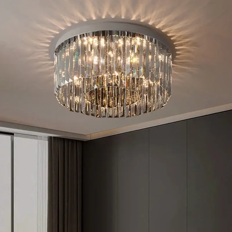 Luxury tiered chrome decorbites crystal chandelier for living room