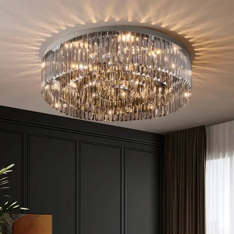 Luxury tiered decorbites crystal chandelier for living room